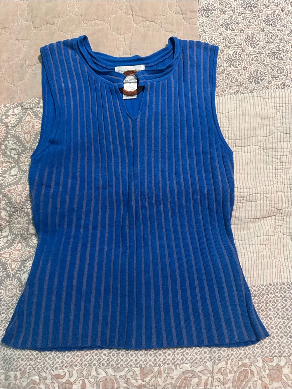 Chadwicks Royal Blue Ribbed Sleeveless Top